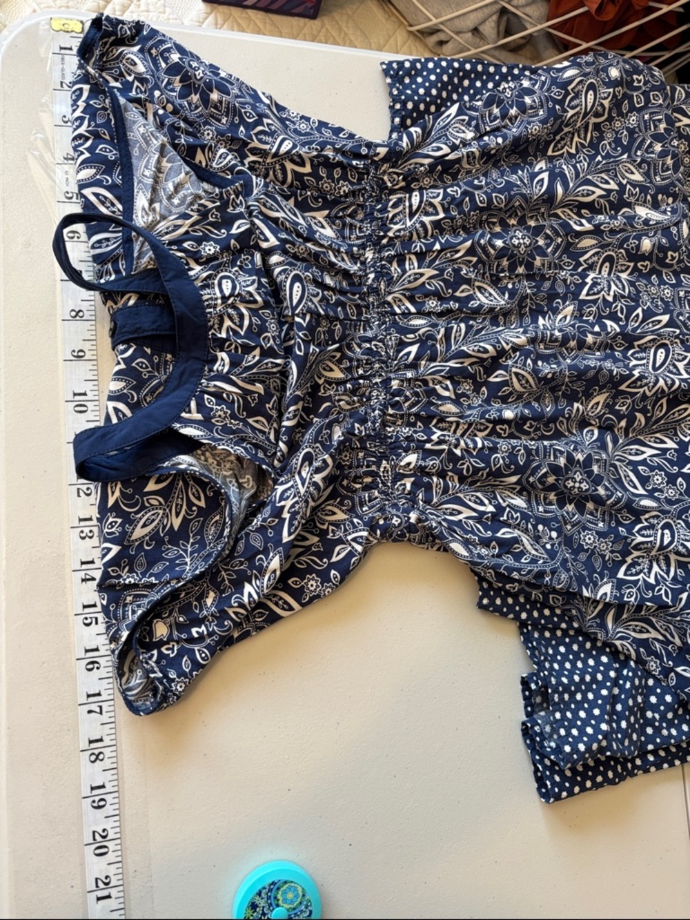Blue White Floral Maxi Dress Size Small Resort Island Teacher Summer - Picture 9 of 9